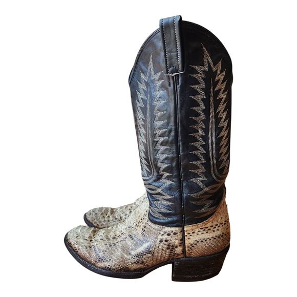 Cowtown Men\'s Python Back-Cut Round Toe Boots, Sz 9.5D main image 5